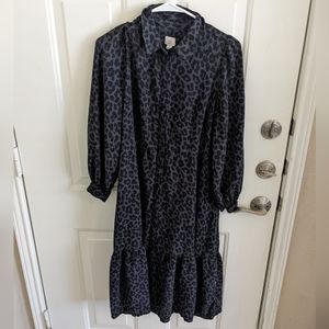 COPY - Leopard Midi Shirt Dress